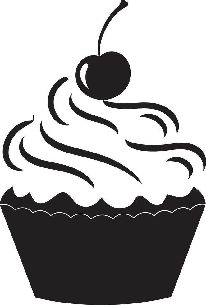 lecker gefertigt schwarz Cupcake Cupcake Eleganz schwarz Cupcake vektor