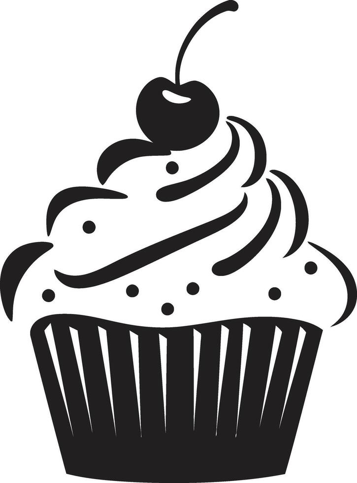 ausgepeitscht Glückseligkeit Charme schwarz Cupcake gefrostet Versuchung Cupcake schwarz vektor