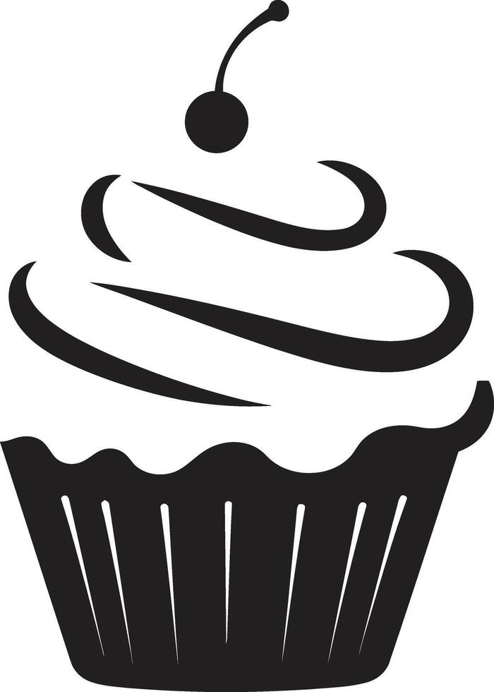 zuckerhaltig Süße Cupcake schwarz Süss Genuss schwarz Cupcake vektor