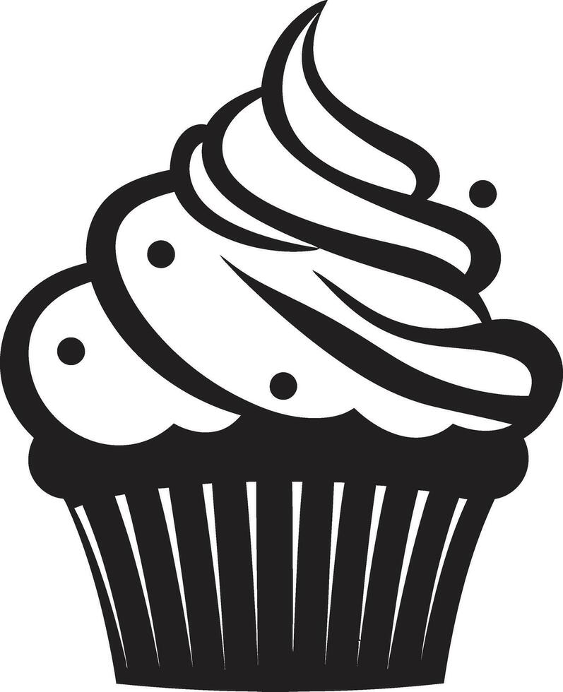 ausgepeitscht Perfektion Cupcake schwarz köstlich Freude schwarz Cupcake vektor