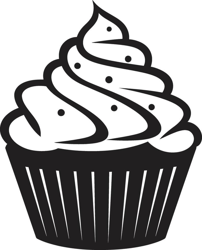 gebacken Freude Cupcake schwarz aromatisch Eleganz schwarz Cupcake vektor