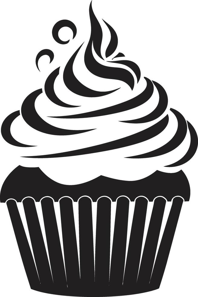 nachsichtig behandeln Cupcake schwarz Zucker beschichtet Glückseligkeit schwarz Cupcake vektor