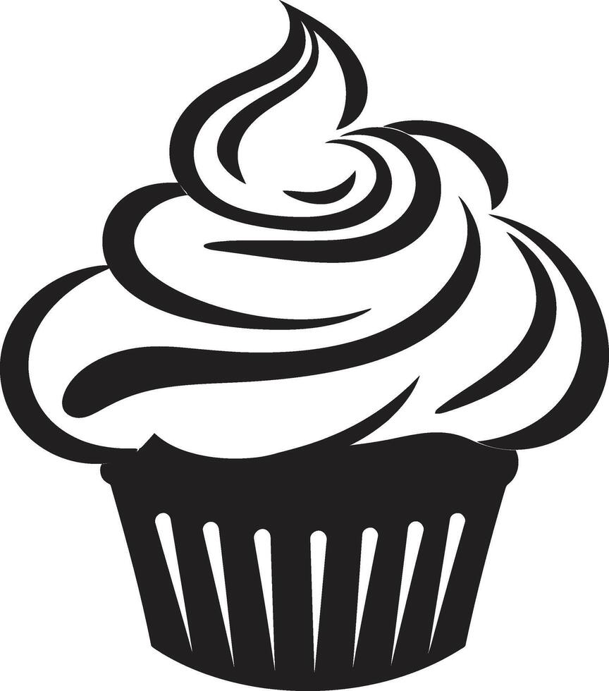 zuckerhaltig Schaffung schwarz Cupcake Süss Genuss schwarz Cupcake vektor