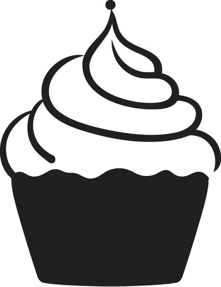 göttlich Süßwaren schwarz Cupcake lecker gefertigt schwarz Cupcake vektor