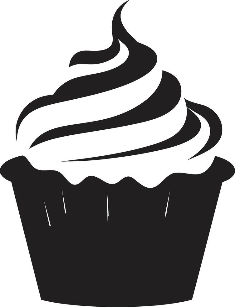 ausgepeitscht Perfektion schwarz Cupcake köstlich Freude schwarz Cupcake vektor