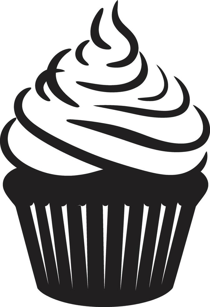 Gourmet Versuchung schwarz Cupcake zuckerhaltig Süße schwarz Cupcake vektor