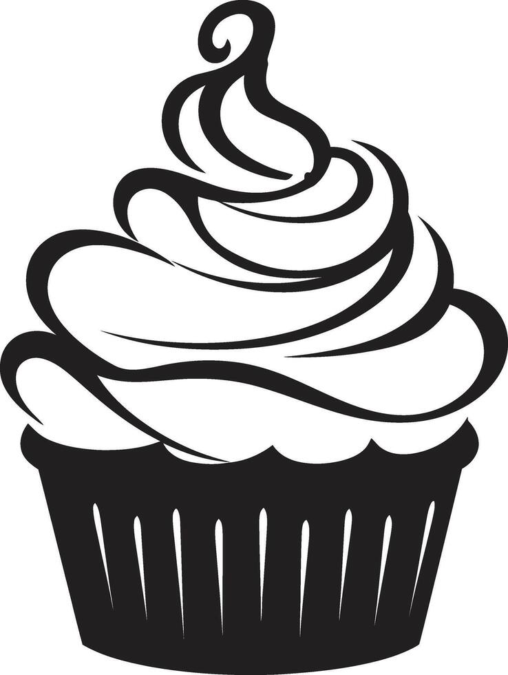 gebacken Perfektion schwarz Cupcake göttlich Süßwaren schwarz Cupcake vektor