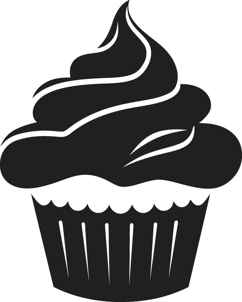 köstlich Freude schwarz Cupcake Bäckerei Glückseligkeit Cupcake schwarz vektor