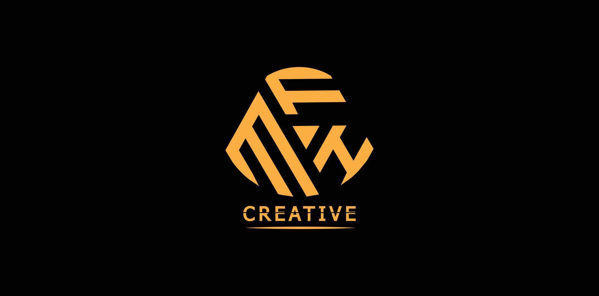 kreativ mfhpolygon brev logotyp design vektor