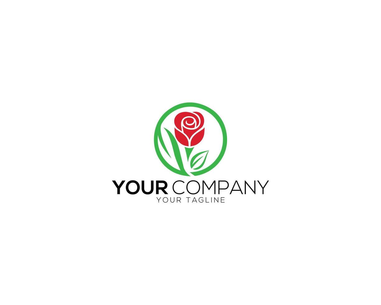 Rose Blume minimal Logo Design Konzept Symbol. vektor