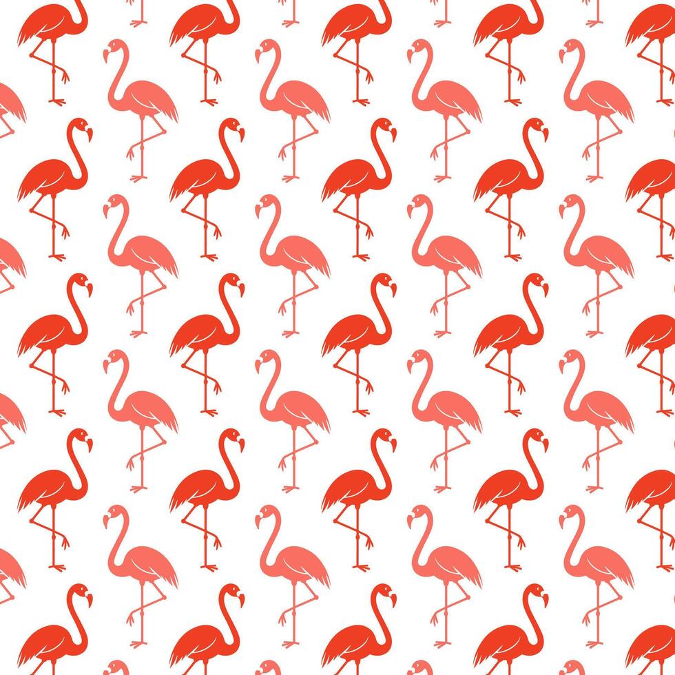 Rosa Flamingo auf Weiß regulär nahtlos Muster. tropisch modisch Hintergrund zum drucken, Kleidung, Verpackung und Postkarte. exotisch Hawaii Kunst. Karikatur vektor