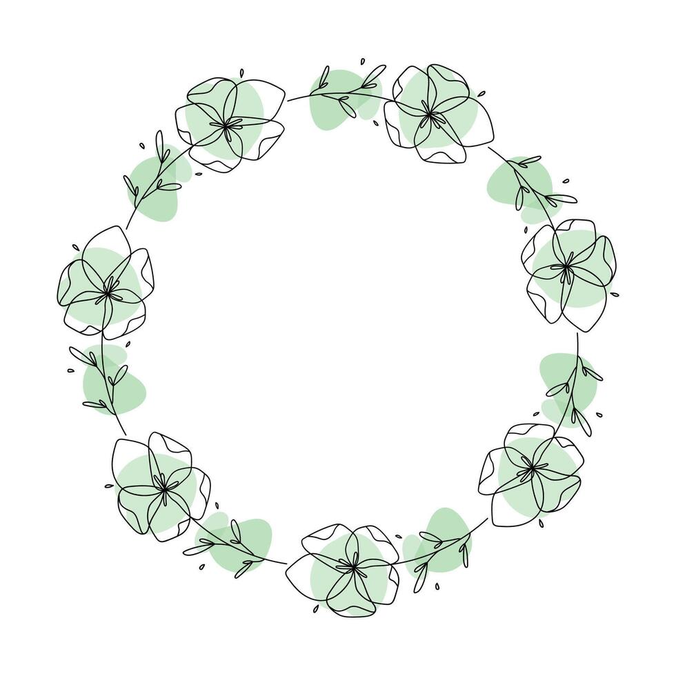 Hand gezeichnet Blumen Kranz Rahmen auf Weiß Hintergrund vektor
