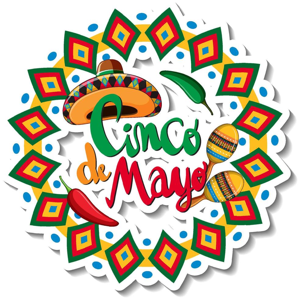 cinco de mayo märke klistermärke vektor