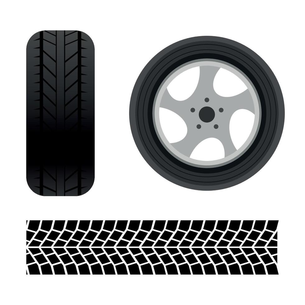 Reifen Symbole. Auto Reifen. Illustration auf ein Weiß Hintergrund vektor