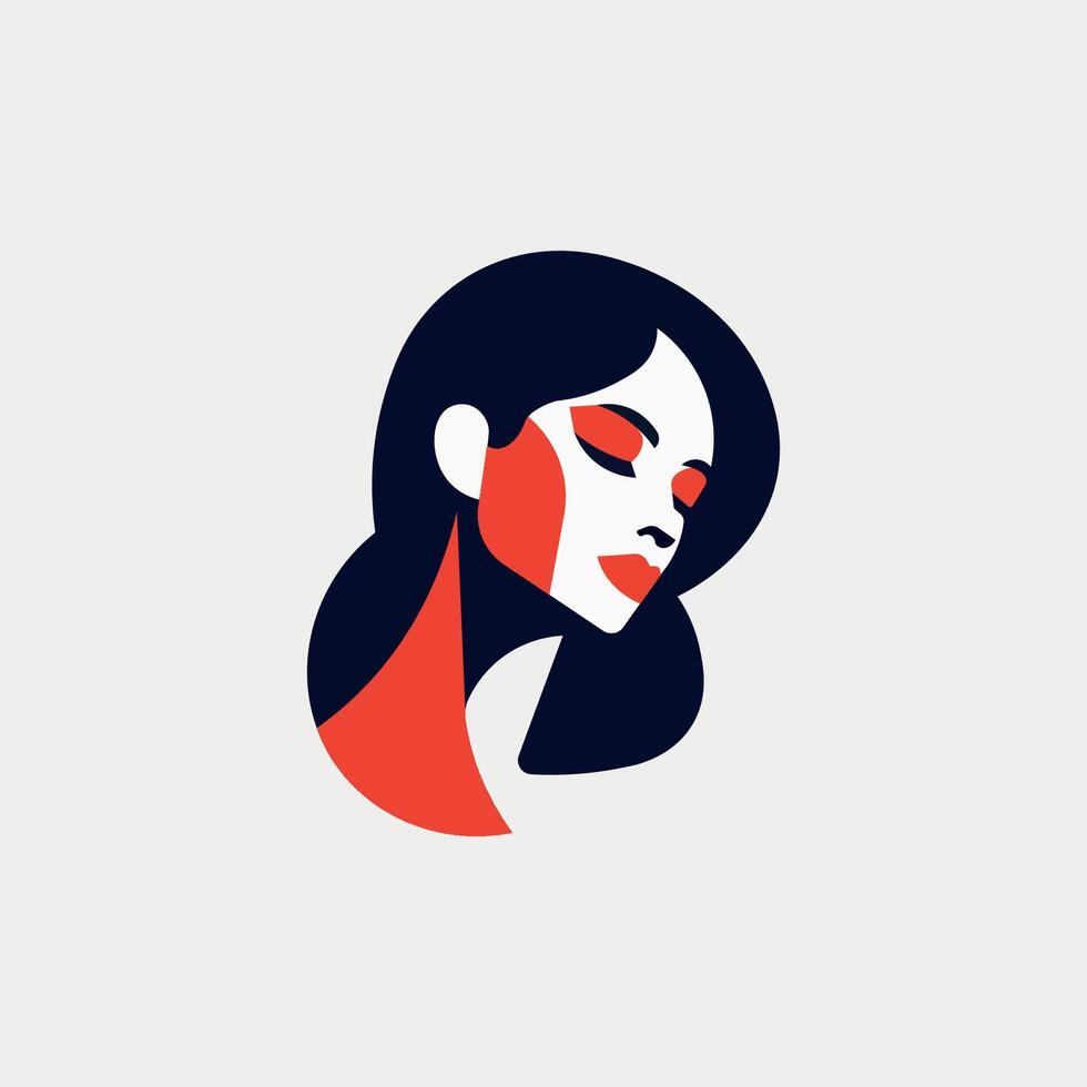 Illustration von süß Frau Logo vektor