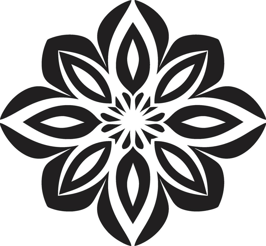 oändlig lugn svart med mandala mönster andlig spiraler mandala i svartvit svart vektor