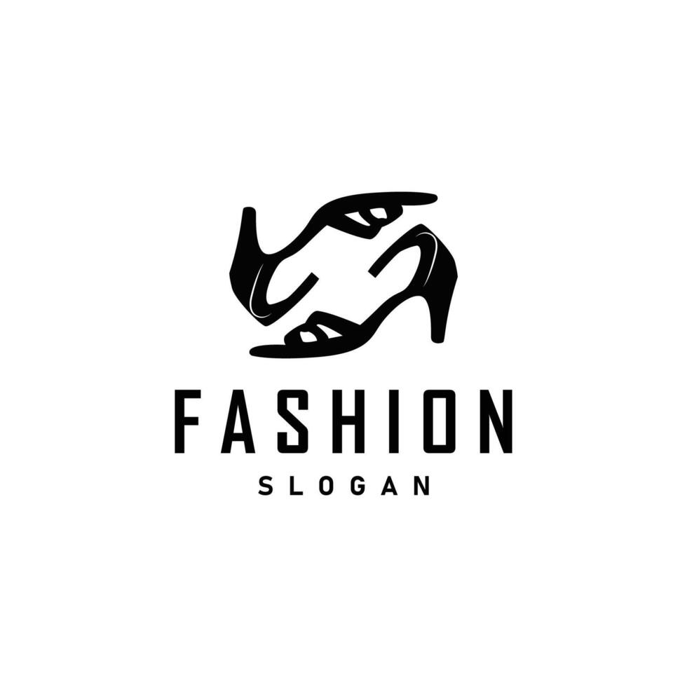 Frauen Schuhe Logo Illustration Design Geschäft Stil Mode Trend Damen hoch Absätze vektor