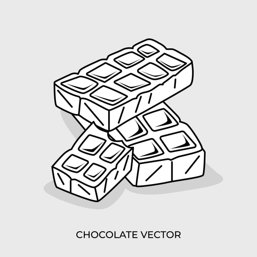 Schokolade Bar umrissen voll Stück vektor