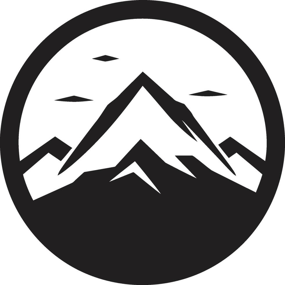 ikonisch Aufstieg ikonisch Berg Emblem alpin Majestät Berg Bild vektor