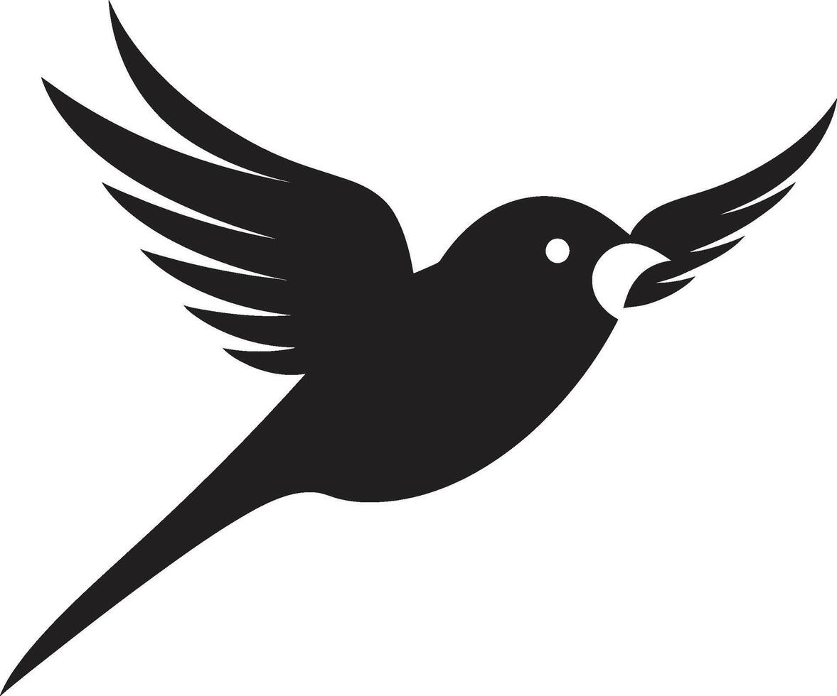 fladdrande frihet söt svart fågel eterisk vingbredd svart fågel vektor