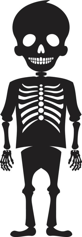 charmant Skelett- Pose schwarz energisch Knochen Formation süß vektor