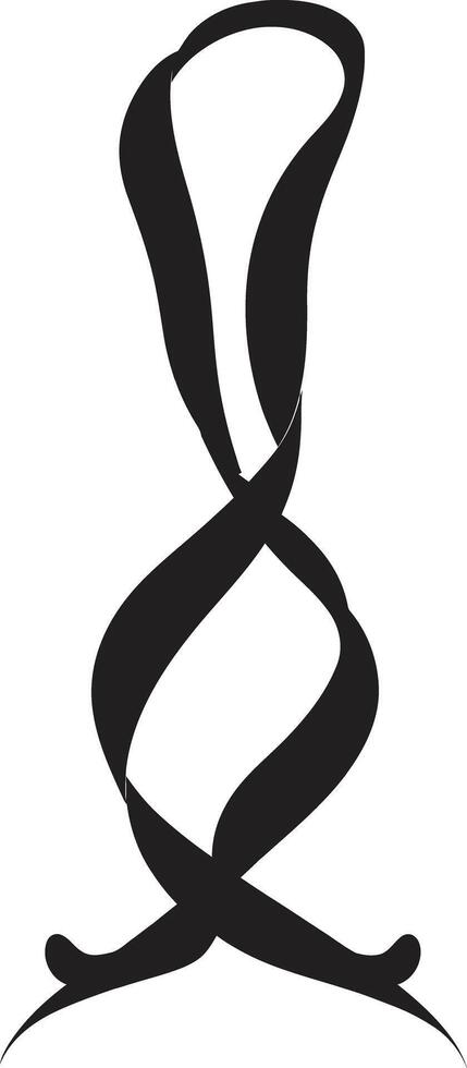 invecklad band charm dekorativ minimalistisk detalj svart band vektor