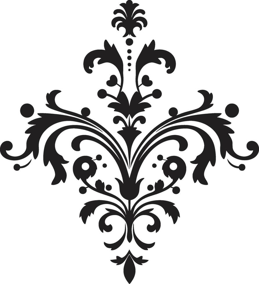 lyxig etsning årgång emblem konstnärlig frodas svart deco emblem vektor