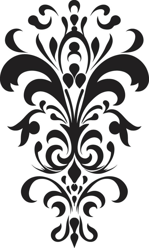 lyxig etsning årgång emblem konstnärlig frodas svart deco emblem vektor