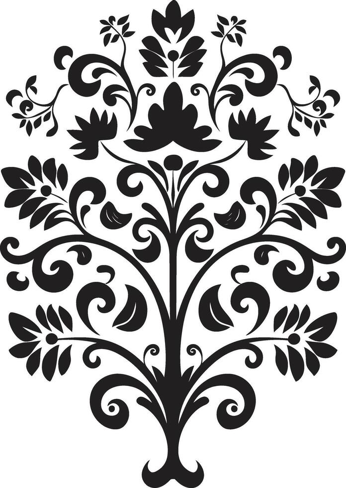 konstnärlig frodas svart deco emblem filigran elegans årgång emblem emblem vektor