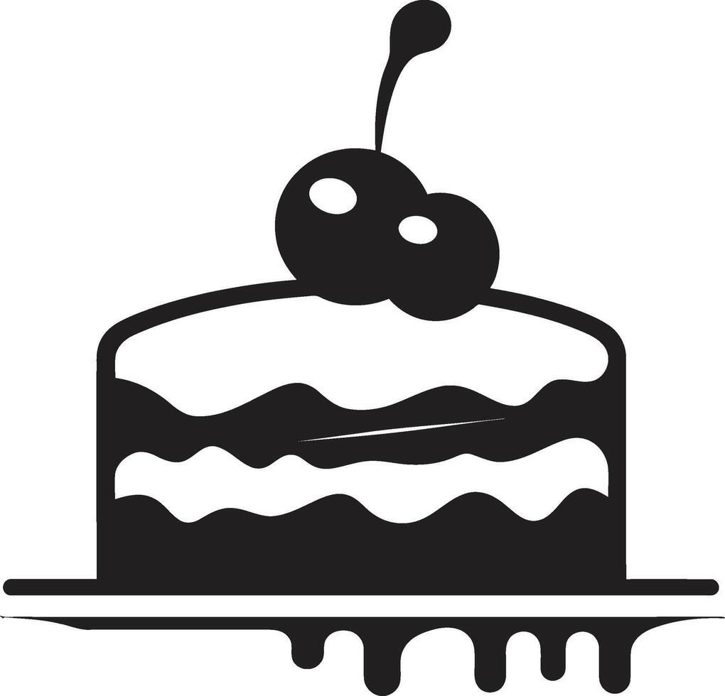 gastronomisch Beschwerde schwarz Kuchen ic Symbolismus abstrakt Feier schwarz Kuchen Emblem vektor
