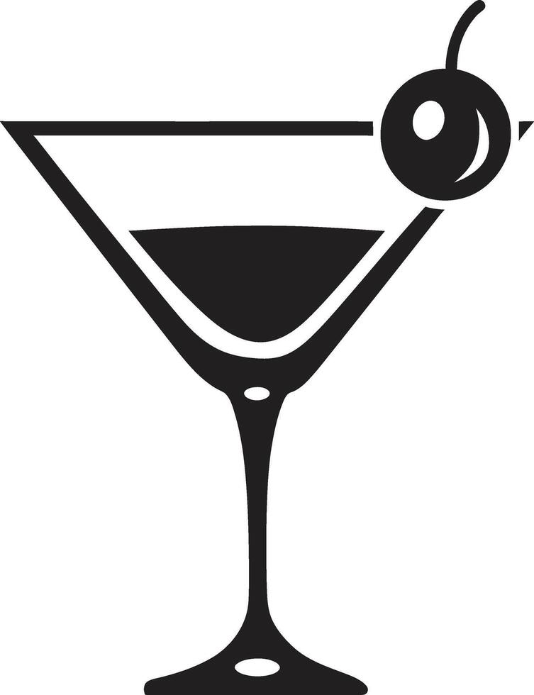 künstlerisch Infusion schwarz Cocktail symbolisch Emblem modern mischen schwarz trinken ic Identität vektor