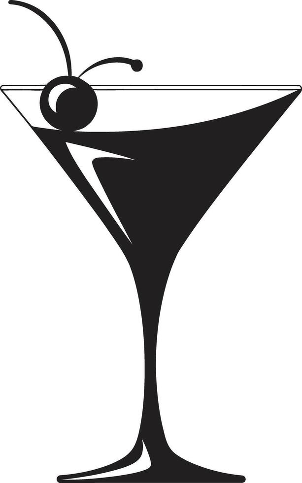 sofistikerad klunkar svart cocktail eleganta förfriskning svart cocktail ic symbolism vektor