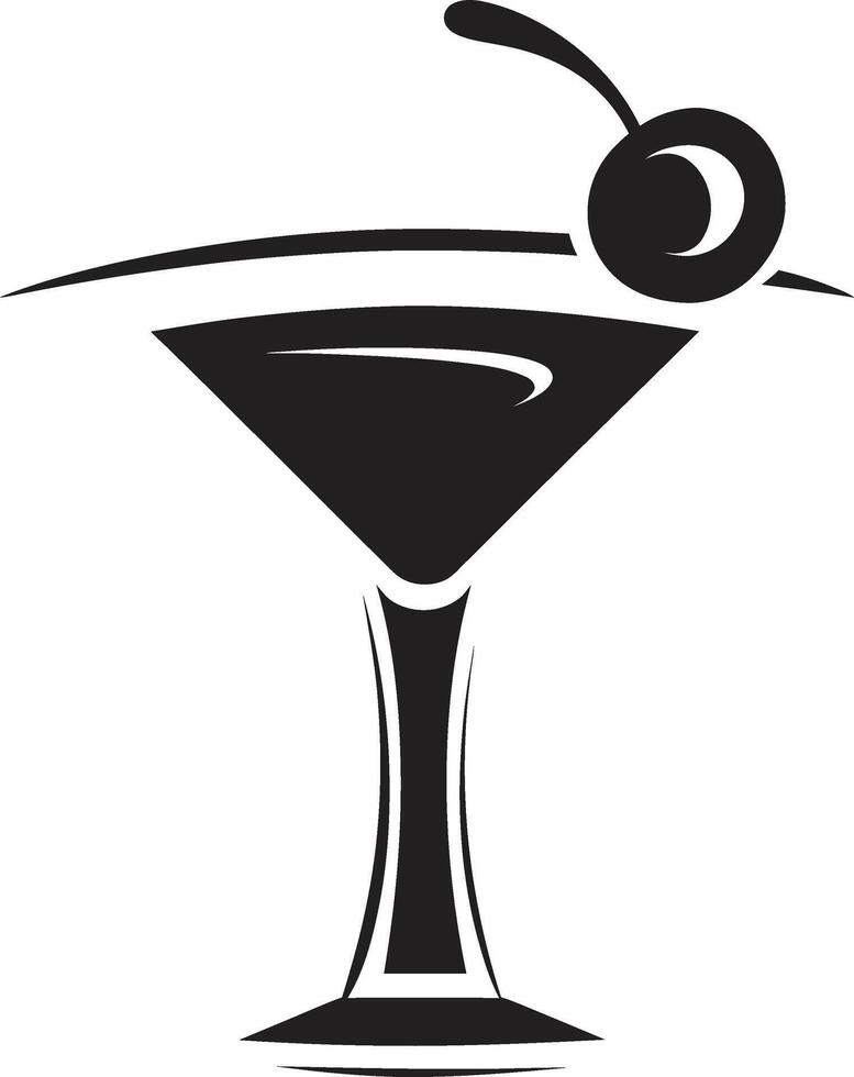 modern blandning svart cocktail symbolisk mark chic släcka svart dryck ic representation vektor