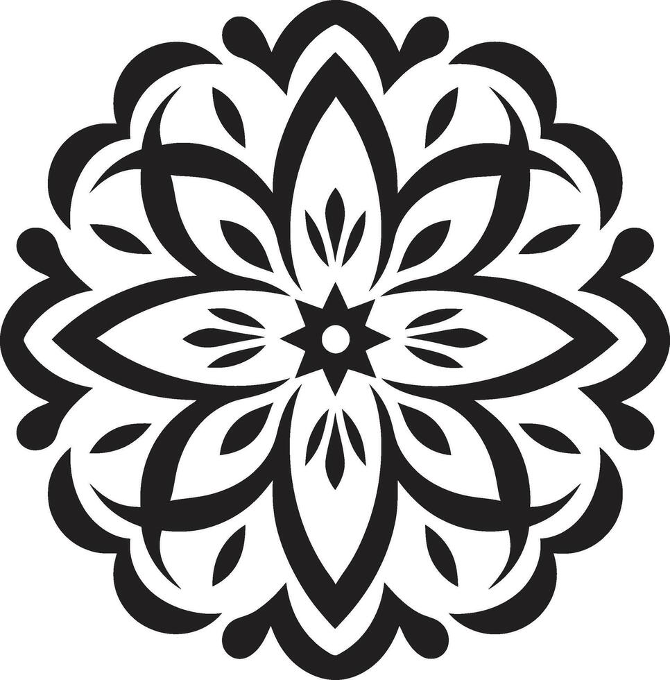 transzendental Muster monochromatisch Mandala im elegant Zenit von Zen schwarz mit kompliziert Mandala Muster vektor