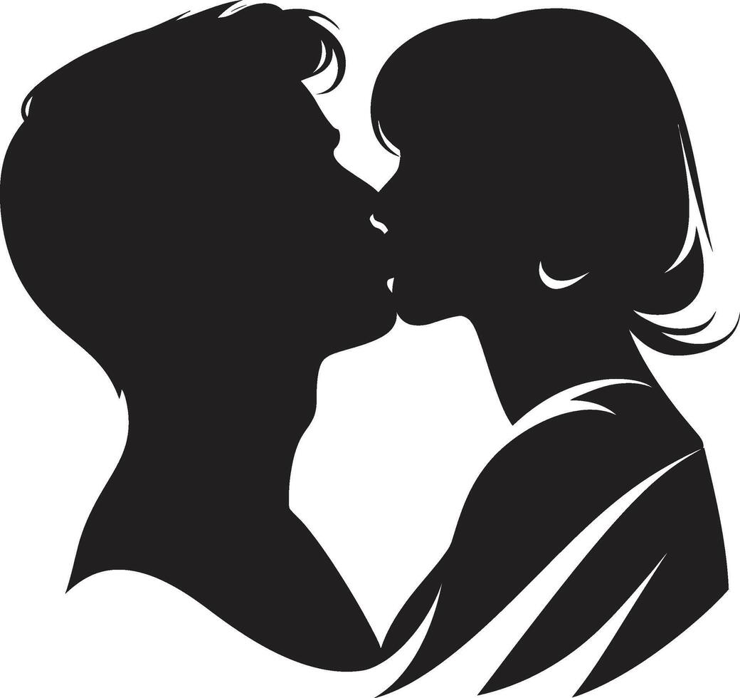 ewig deine liebend Paar verzaubert Zuneigung von zärtlich Kuss vektor