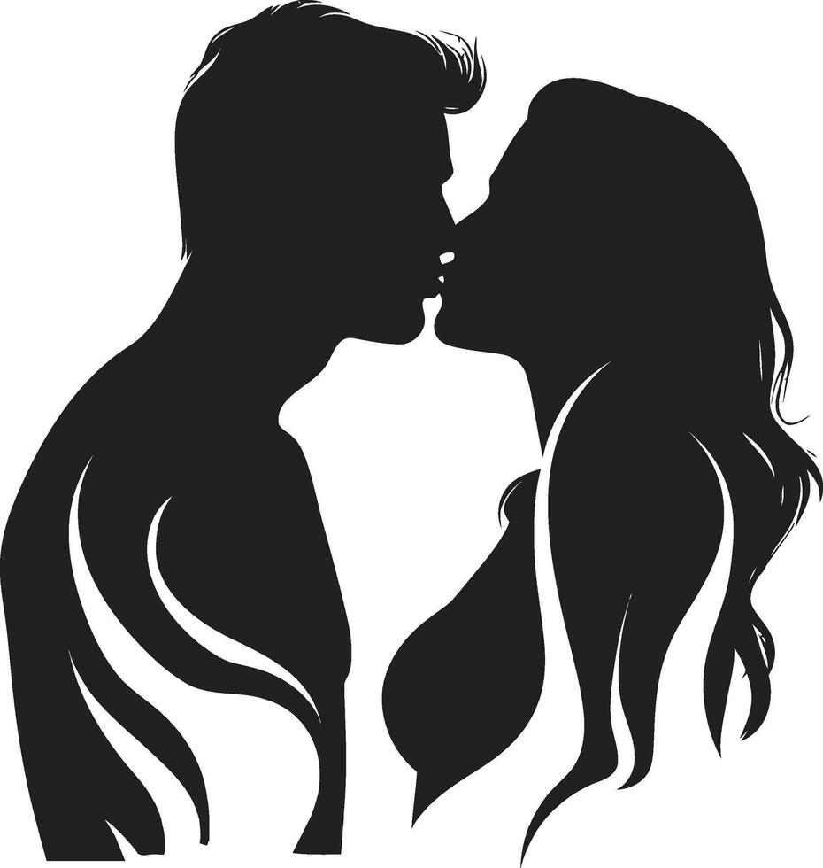 förtrollade tillgivenhet av öm kyss passionerad harmoni emblem av romantisk förbindelse vektor