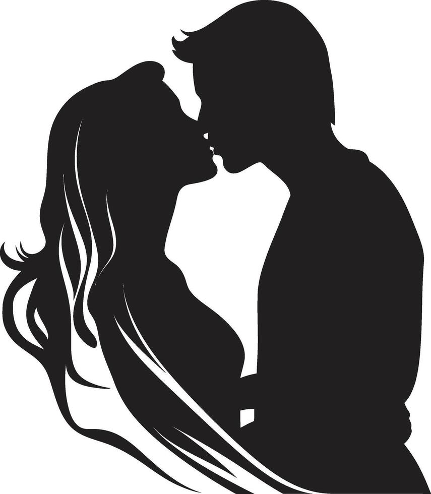 anbud stunder duo oändlig tillgivenhet emblem av öm kyss vektor