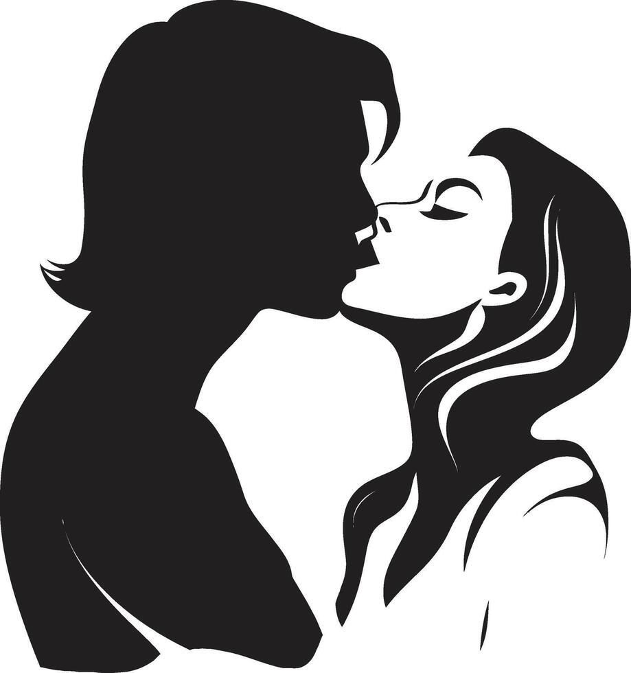 ewig deine Emblem von küssen Duo verzaubert Zuneigung von romantisch Kuss vektor