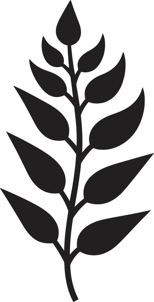 strahlend Blätter silhouettiert Blatt Emblem im botanisch Symphonie Blatt Silhouette vektor