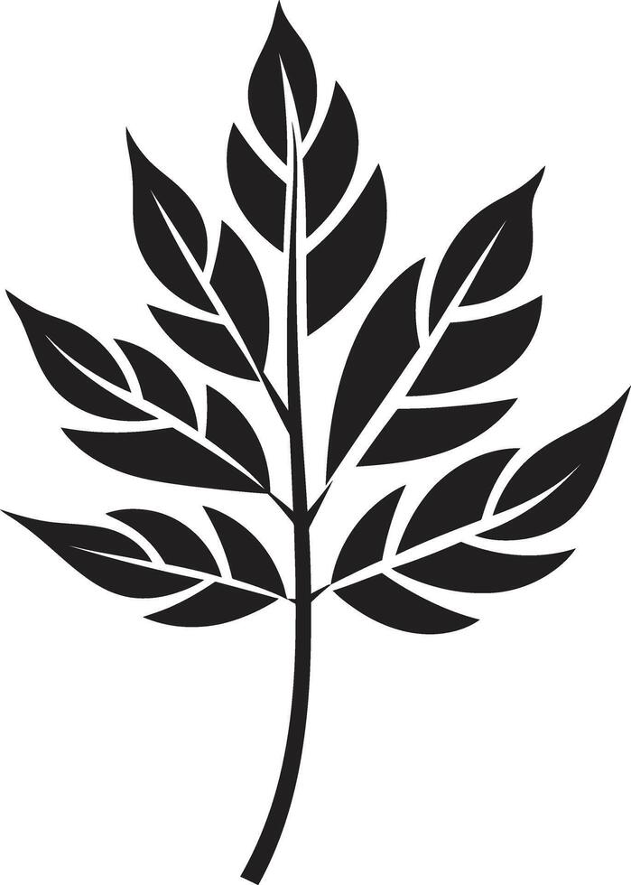 lugn oas silhouetted blad i harmoni i grön emblem av blad silhuett vektor