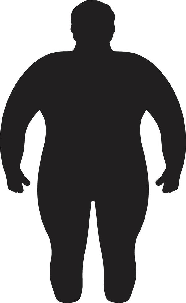 Eleganz im Anstrengung Mensch befürworten Anti Fettleibigkeit Maße dynamisch Verschiebung ein 90 Wort schwarz ic Emblem ermutigend Fettleibigkeit Fitness vektor
