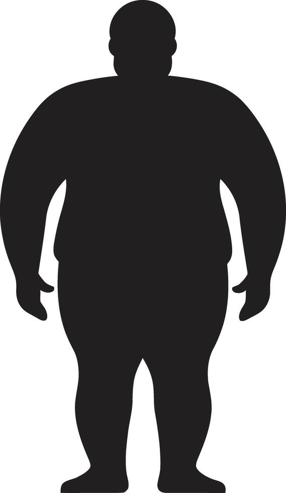 vibrerande vitalitet en 90 ord ic för mänsklig fetma elasticitet omforma verklighet svart emblem förespråkar anti fetma rörelse vektor