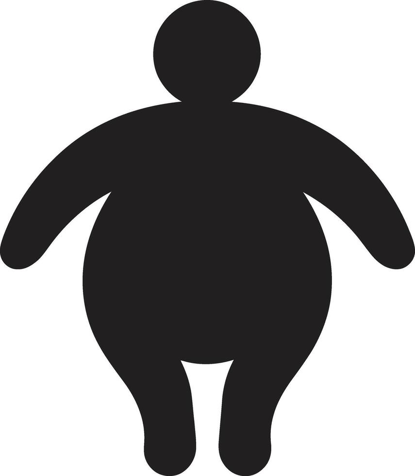 Silhouette Symphonie schwarz ic Emblem Dirigieren Fettleibigkeit Bewusstsein Revolutionär Erneuerung ein 90 Wort Kampf Mensch Fettleibigkeit vektor
