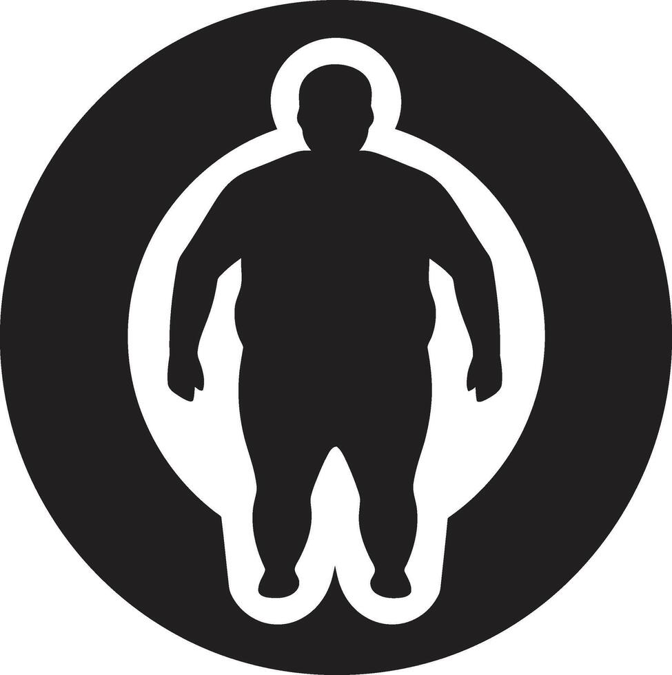 svelte symmetri mänsklig för svart ic fetma medvetenhet revolutionerande elasticitet en 90 ord emblem för mänsklig fetma omvandling vektor