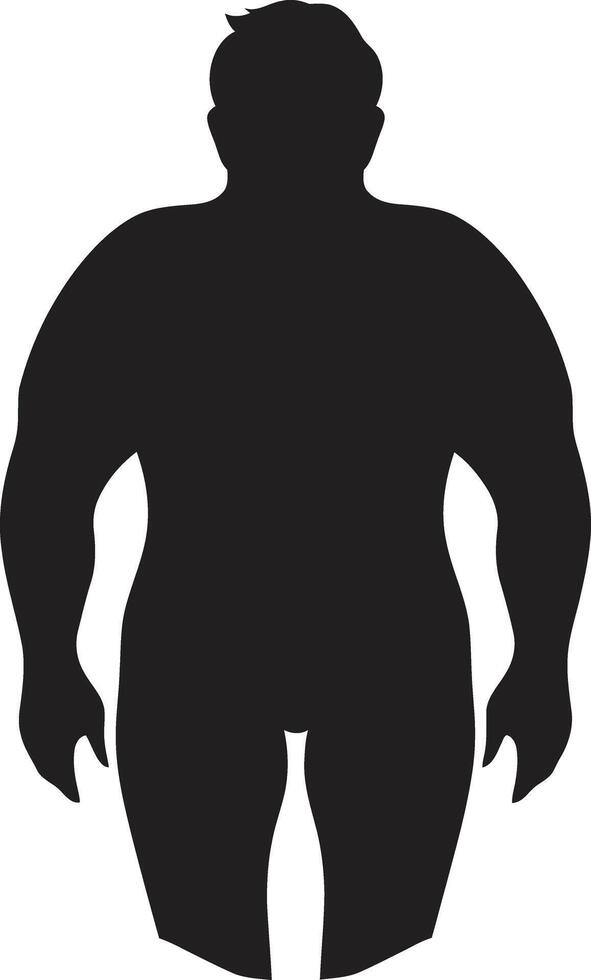 stridande fett mänsklig i 90 ord mot fetma kämpar dynamisk bestämning ic svart emblem för mänsklig fetma rotation vektor