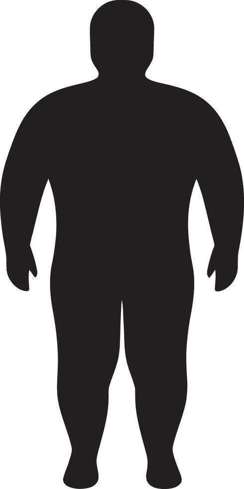 beschwingt Vitalität ein 90 Wort ic zum Mensch Fettleibigkeit Elastizität umformen Wirklichkeit schwarz Emblem befürworten Anti Fettleibigkeit Bewegung vektor