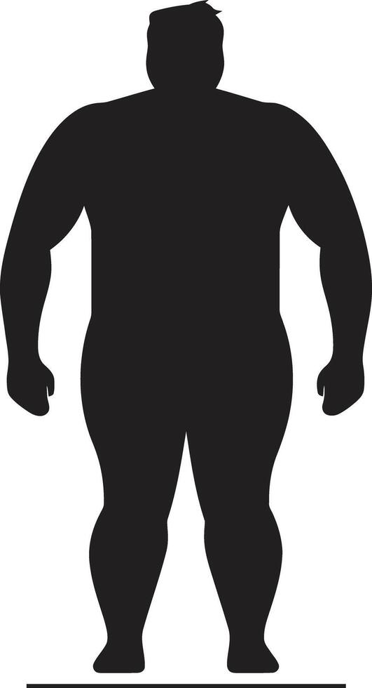 trimma triumf ic svart för mänsklig fetma wellness konturer av förändra en 90 ord emblem ledande de bekämpa mot fetma vektor