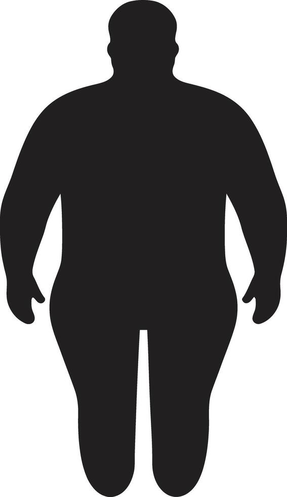 geformt Stärke ein 90 Wort befürworten gegen Fettleibigkeit Abnehmen Silhouette schwarz ic Emblem ermutigend Fettleibigkeit Bewusstsein vektor