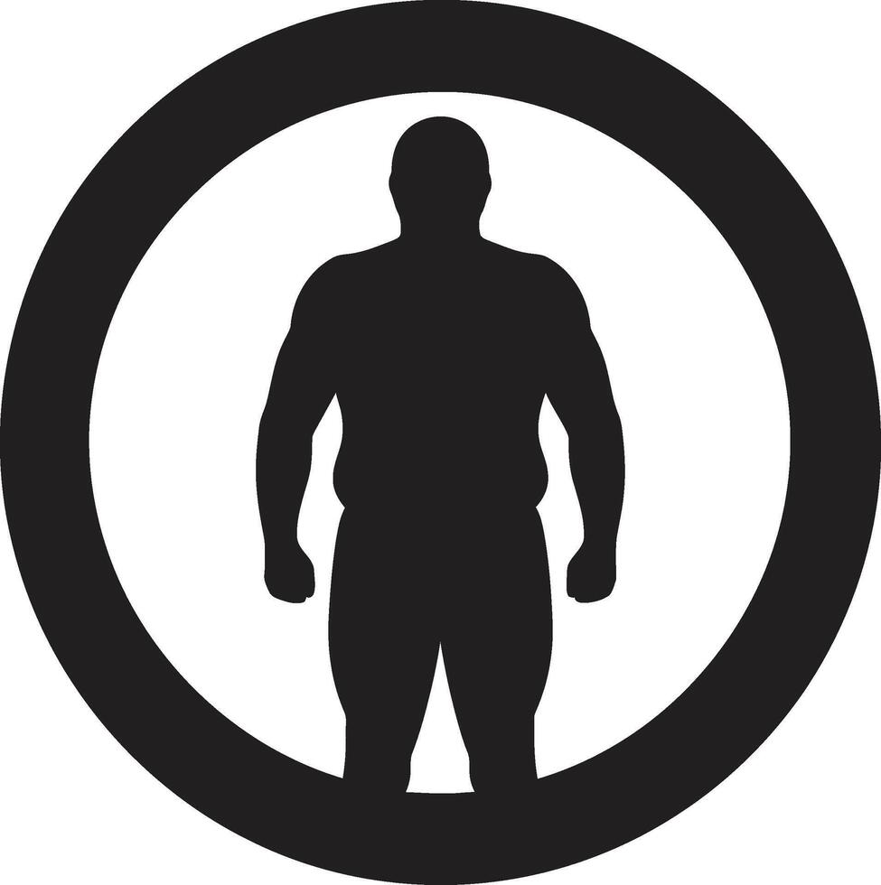 Abnehmen Silhouette schwarz ic Emblem ermutigend Fettleibigkeit Bewusstsein ermächtigt Evolution Mensch im schwarz zum Fettleibigkeit Elastizität vektor