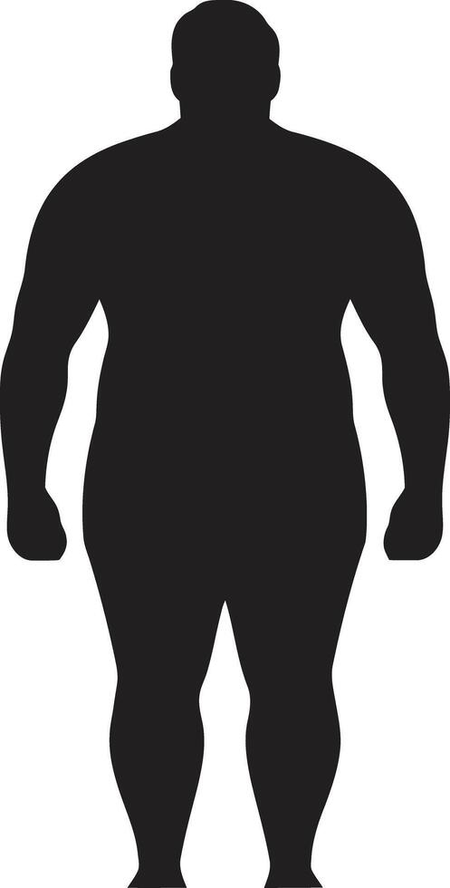 vitalitet resa för mänsklig fetma förebyggande fetma skrik svart ic mänsklig figur i 90 ord vektor